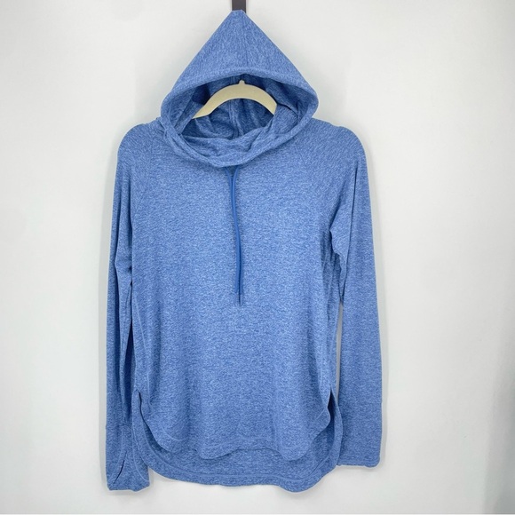 Athleta Uptempo Women's Hoodie Sweatshirt Blue 382882 Tunic Top Size XS - Picture 1 of 7